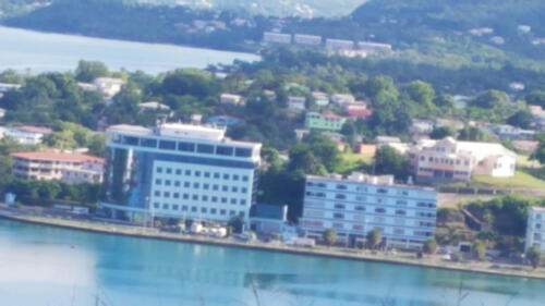 White Buildings on Water