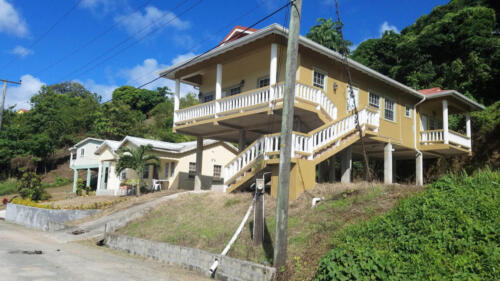 Tan and White Two Story Home