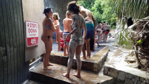 People at Sulphuric Mud Pods